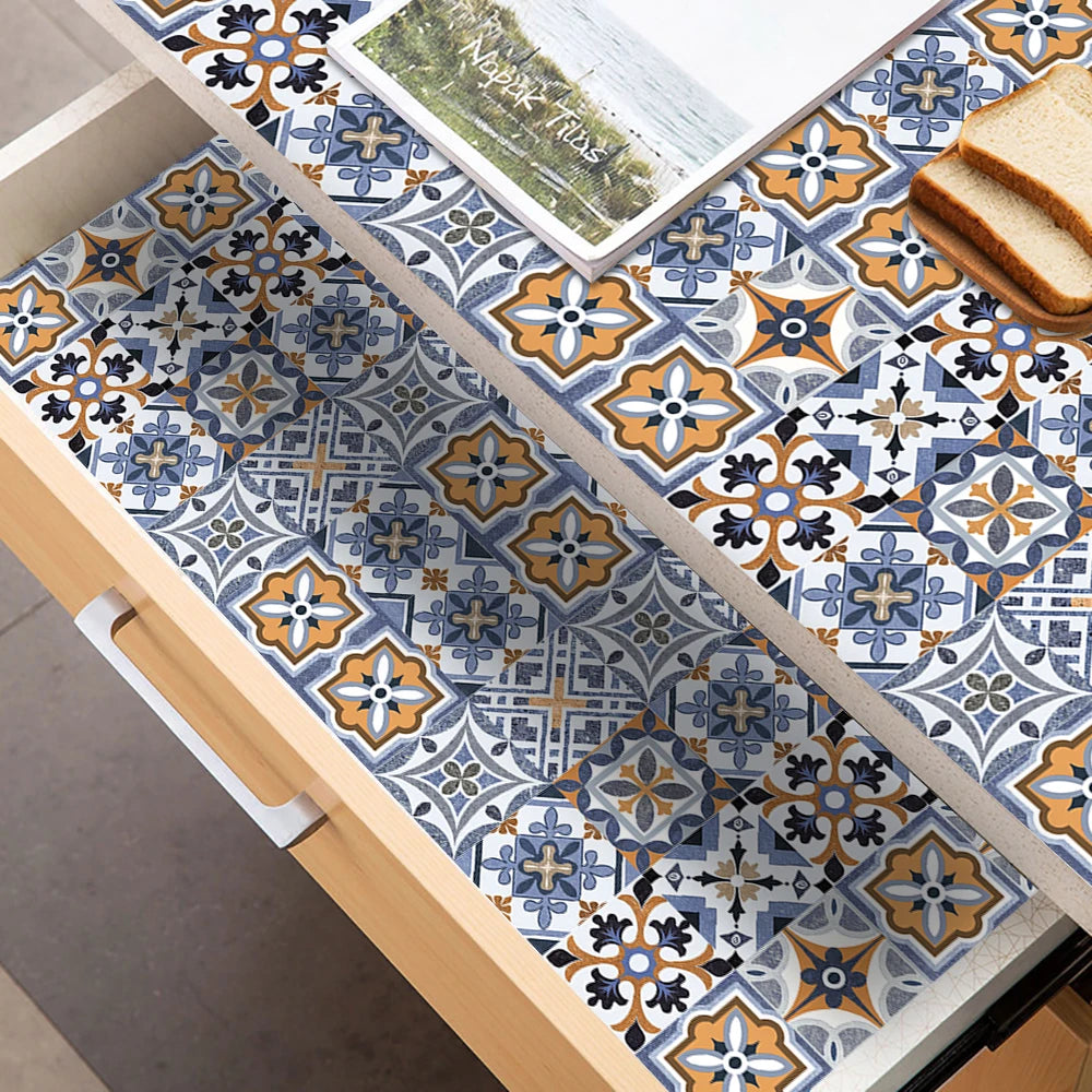 10 Pieces PVC Blue Gray Brick Wall Stickers