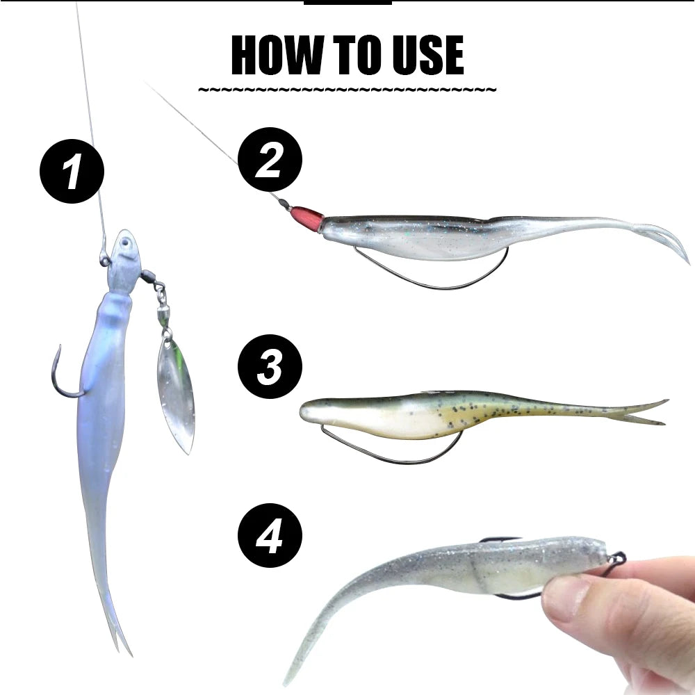 Spinpoler TPR Floating 5”Jerk Bait Shad Minnow Soft Fishing Lure 10x Tough Artificial Bait Split Tail Drop Shot Bass Pike Zander - Daisan Mart