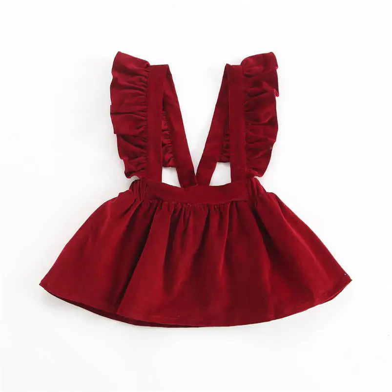 Cute Warm Baby Girl's Princess Woolen Bib Dress