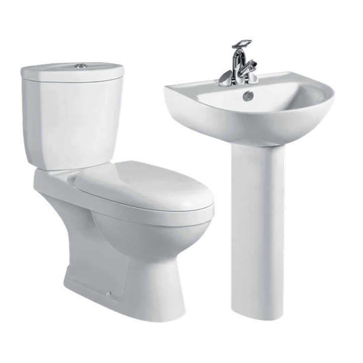 Economical Price Ceramic Bathroom Sanitary Ware WC Toilet with Washbasin