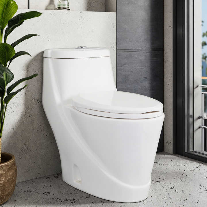Commode traditional style one-piece porcelain toilet floor mounted porcelain toilet for villa 