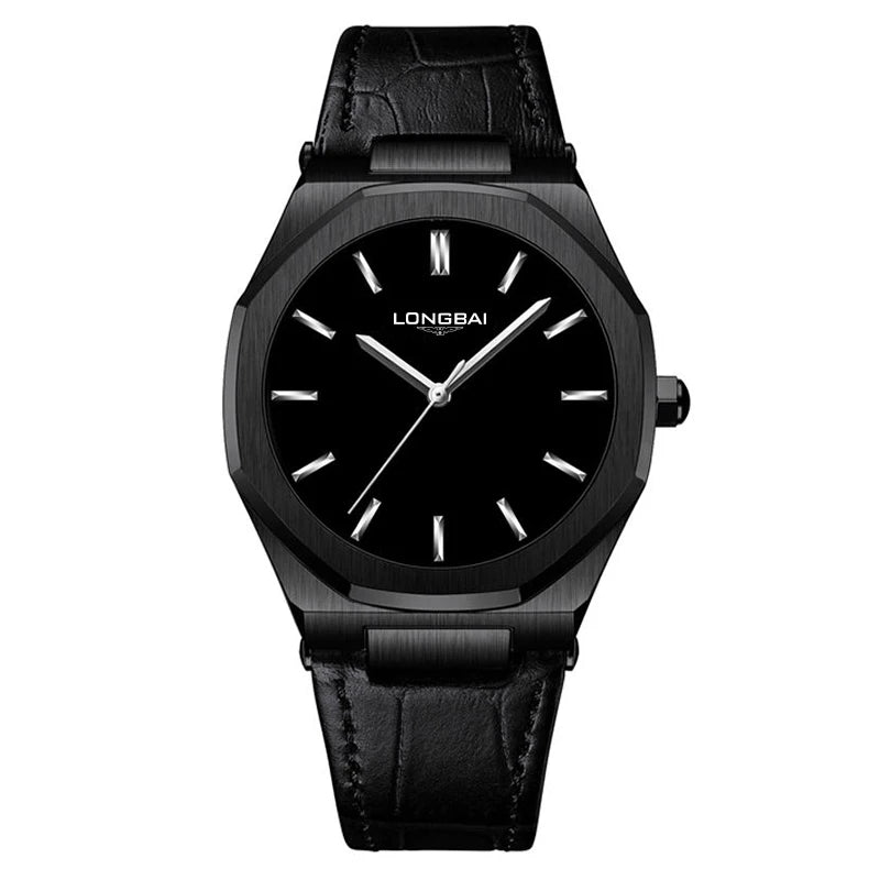 Đồng Hồ Nam Da Bát Giác Nhật Chống Nước Thời Trang