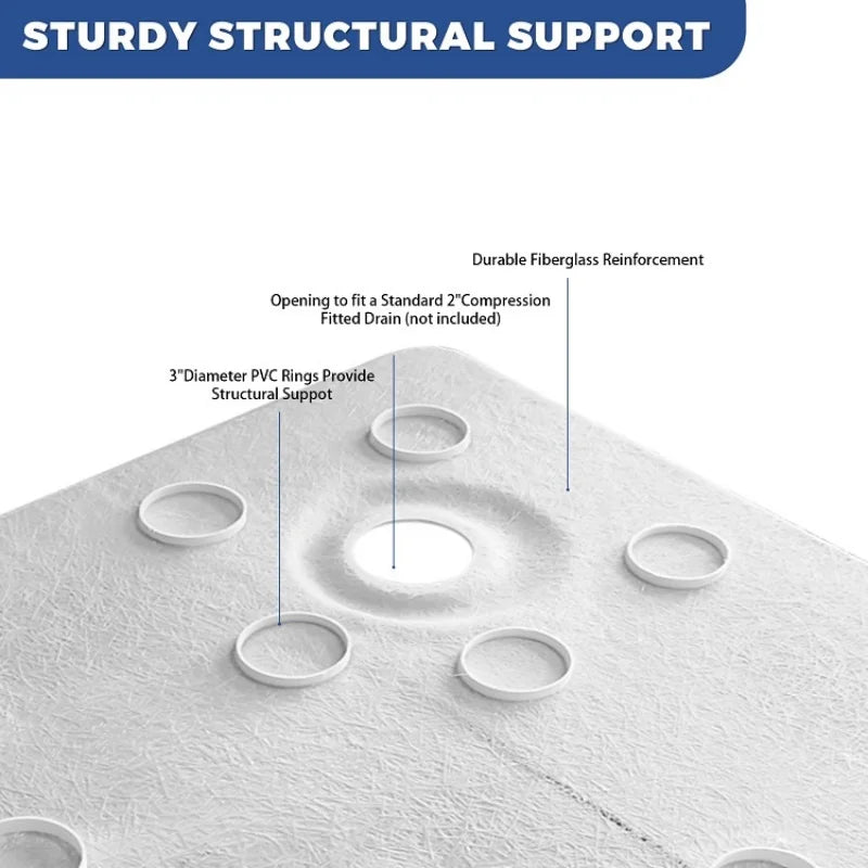 Stock in USA Bathroom Center Drain Shower Base Anti Slip Texture Diamond White Acrylic Shower Tray