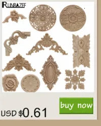 Wood Mouldings Wood Carving Door Onlay Wood Applique Wood Decal Antique Retro Modern Long Leaves Wooden Cabinet Furniture Corner