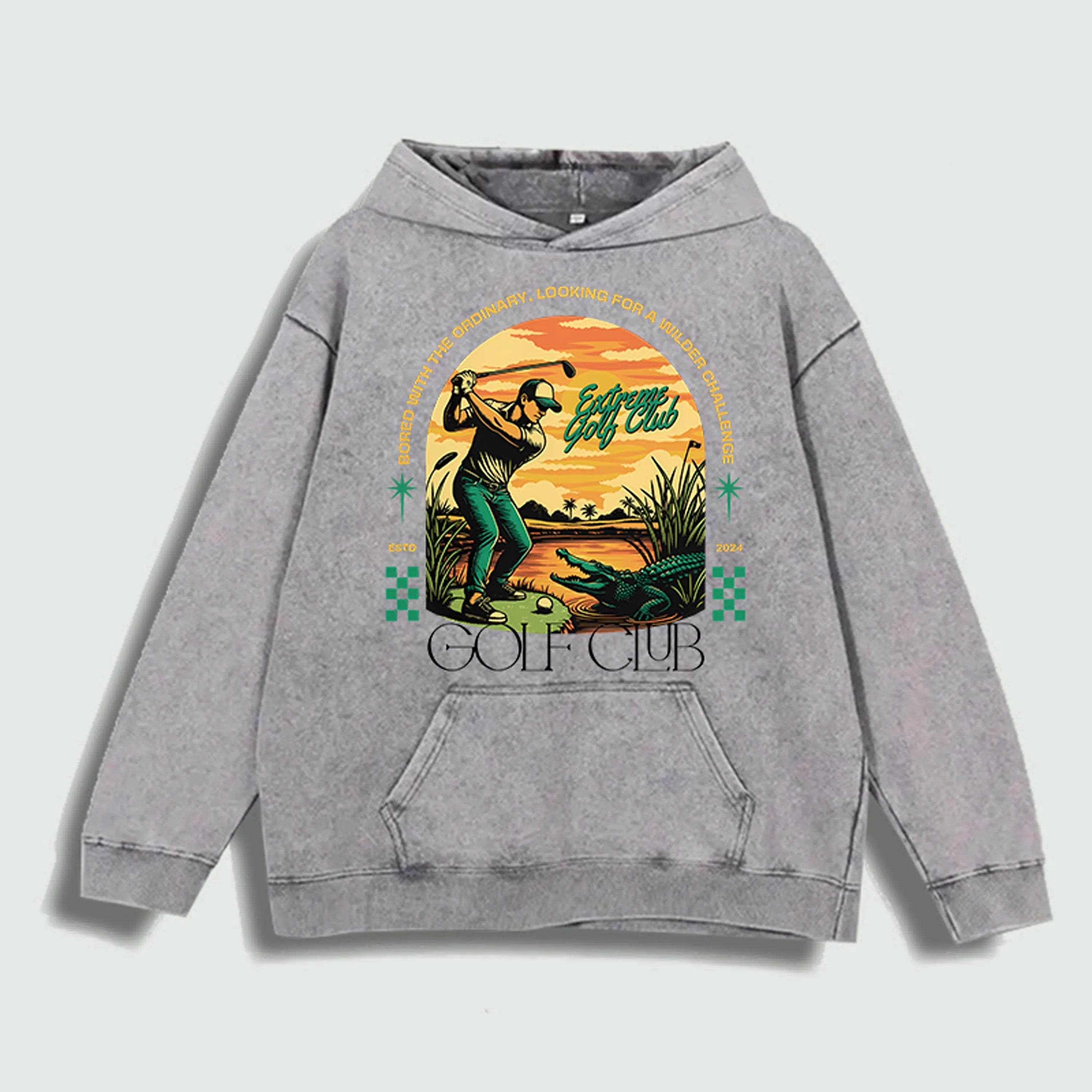 Classic Printed Golf Hoodie, 100% Cotton, 6 Colors