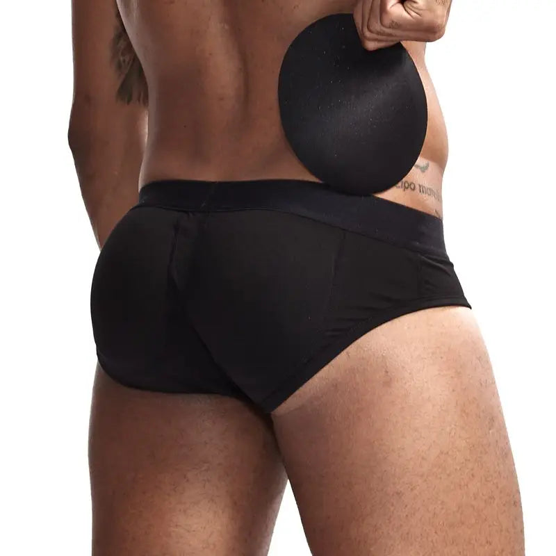 Men's Breathable Cotton Padded Butt Underwear with Removable Pads