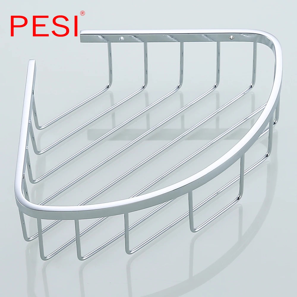 Bathroom Shelf Black Stainless Steel Single Bathroom Shelves Shower Storage Rack Wall Mounted Corner Basket Shampoo Shelf. - Daisan Mart