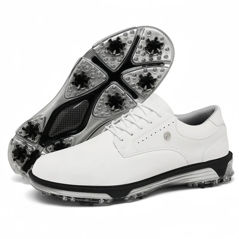 Men's and Women's Leather Golf Shoes Waterproof Rubber Sole Printed Logo