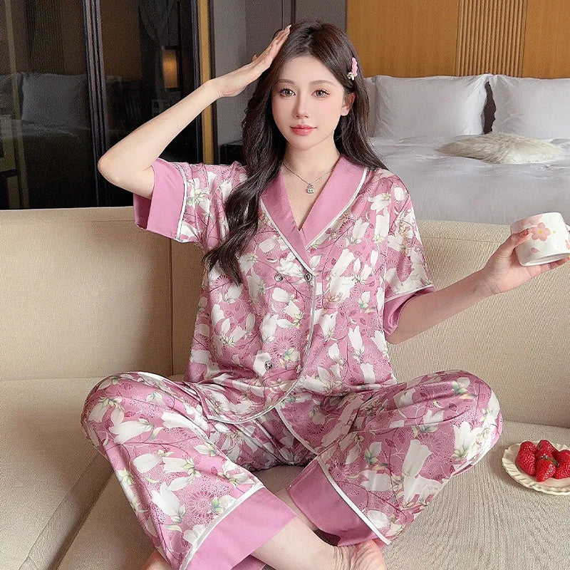 SAMWESTART Women's Premium Snow Silk Pajamas