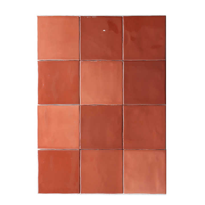 Modern classic red ceramic mosaic wall tiles for apartment interior, heat insulation, antibacterial design, decorative border tiles 