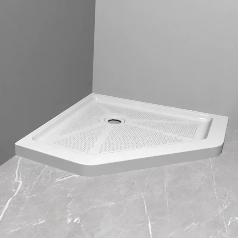 Stock in USA Bathroom Center Drain Shower Base Anti Slip Texture Diamond White Acrylic Shower Tray