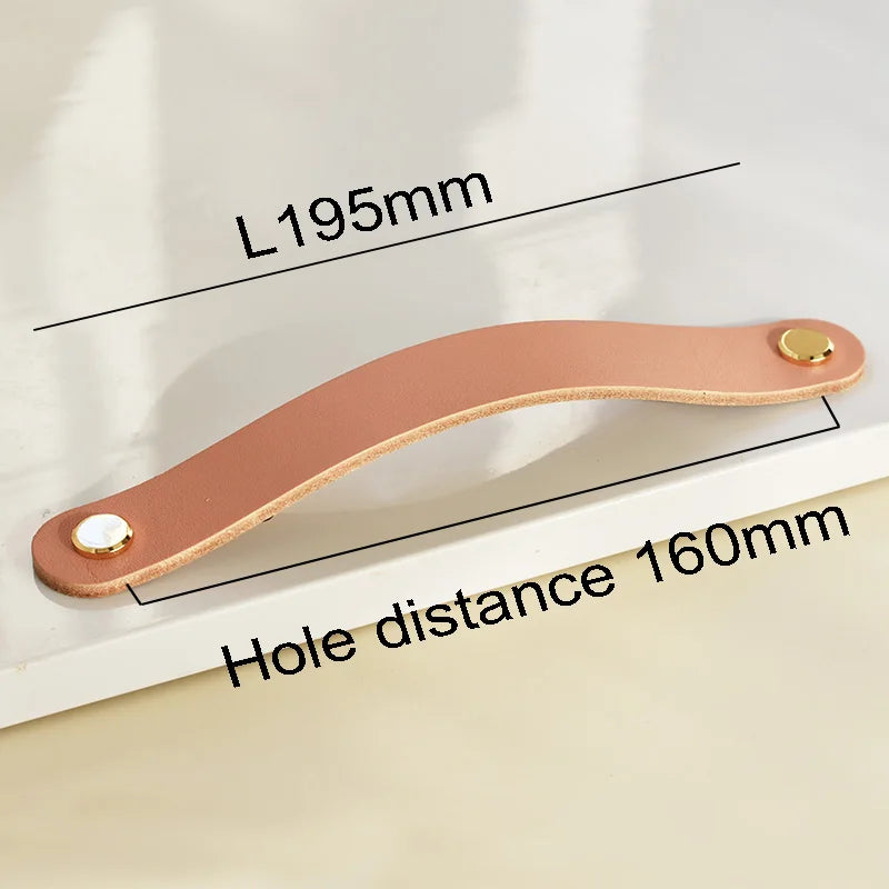 Nordic Style Pink Leather Handle Furniture Drawer Cupboard Kitchen Cabinet Door Knobs Pull Children's Room Cabinet Handles