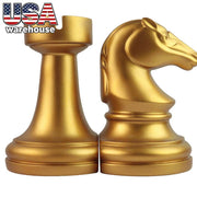 Golden Knight Rook Resin Statue Artistic Chess Piece Shaped Figurine for Home Decor Souvenir/Gifts Painted Crafted Model Pattern