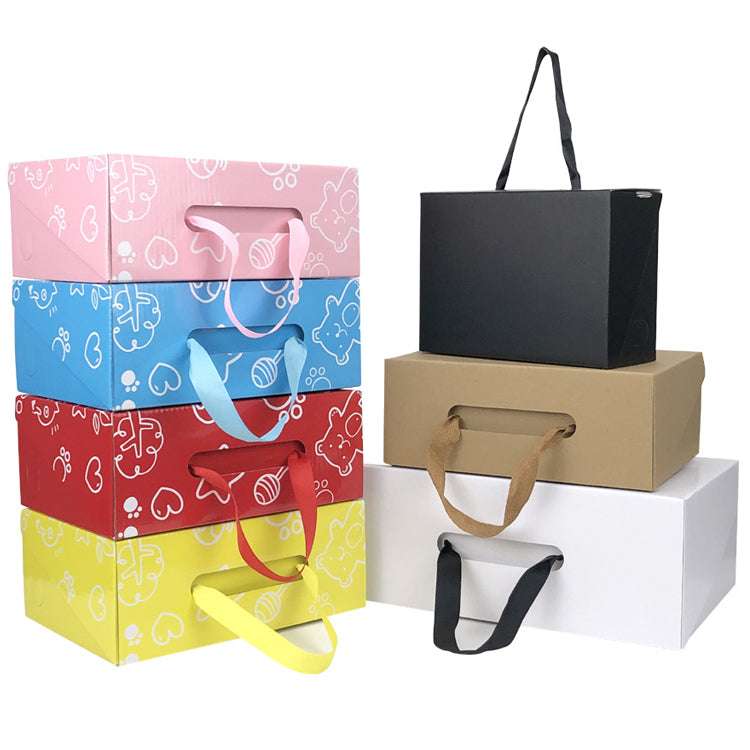 Black Kraft cardboard gift box with glossy lamination, eco-friendly packaging, for food, perfume, watches, jewelry, made from recycled corrugated paper. 