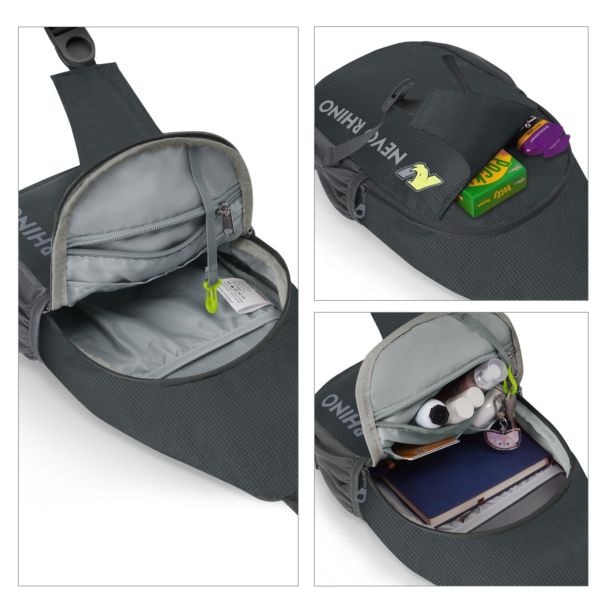 Túi Đeo Chéo/Đeo Ngực Xe Máy Nam Polyester Hàng Xuất Xưởng, Phong Cách Thời Trang, Có Ngăn Đựng Cốc Nước & Điện Thoại