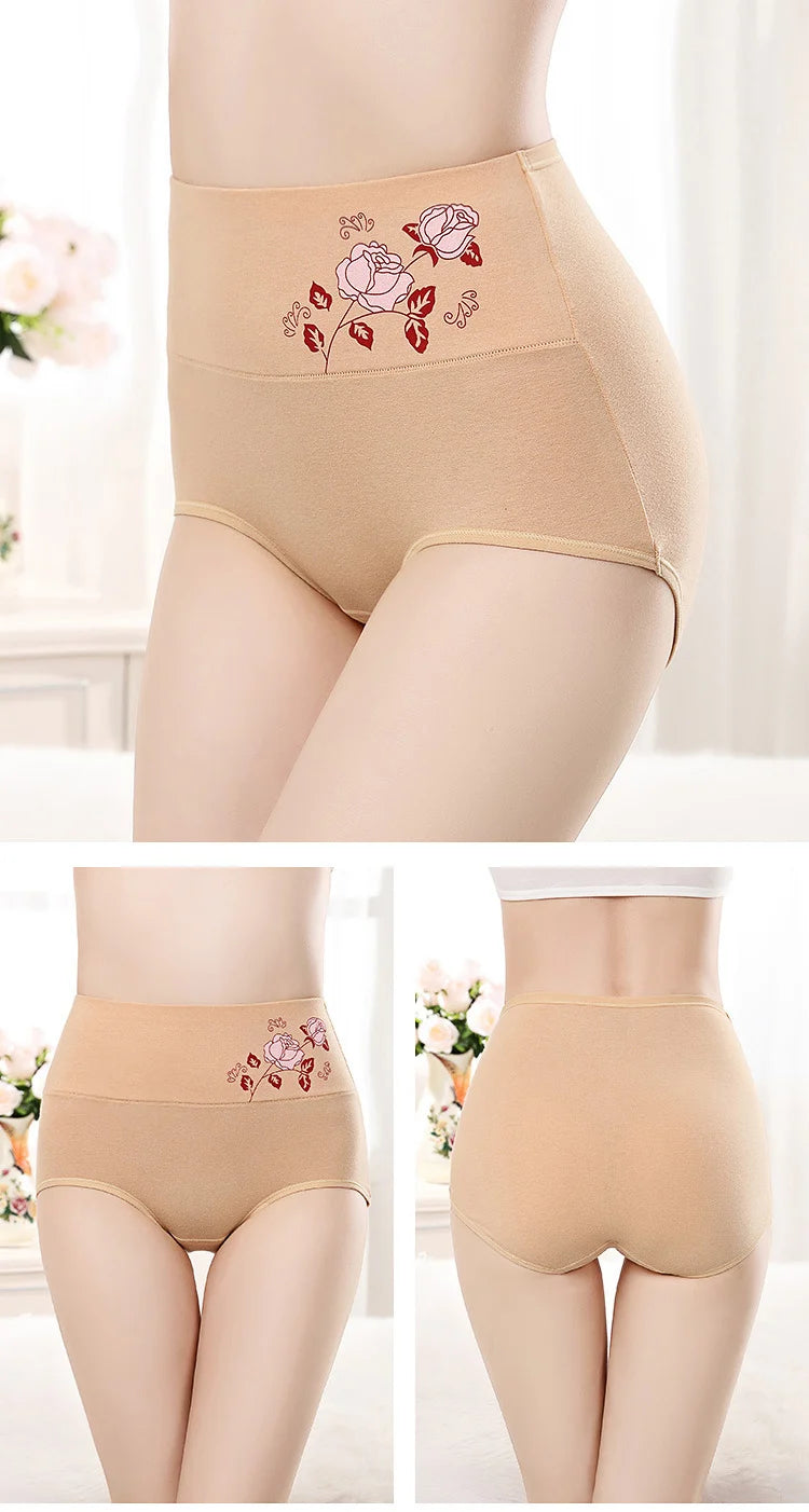 Women's 5XL High Waist Cotton Sexy Printed Panties