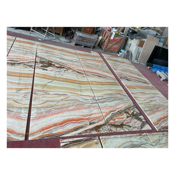 Natural Transparent Yellow Multicolor Rainbow Onyx Marble With Backlight, Onyx Jade Onyx Stone, Aragosta Onyx Stone, Kitchen Countertop Tiles 