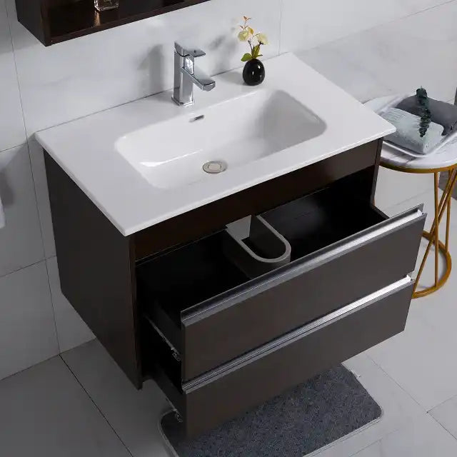 Hotel bathroom wall mounted wash basin cabinet set factory direct sale 