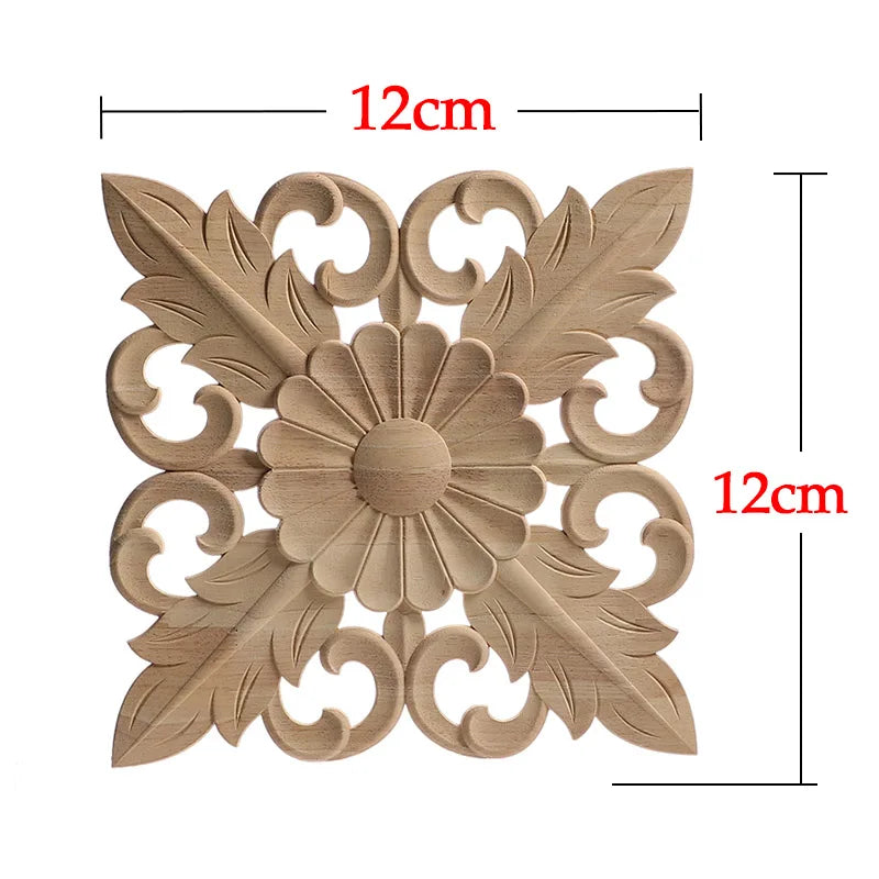 Wood Mouldings Wood Carving Door Onlay Wood Applique Wood Decal Antique Retro Modern Long Leaves Wooden Cabinet Furniture Corner
