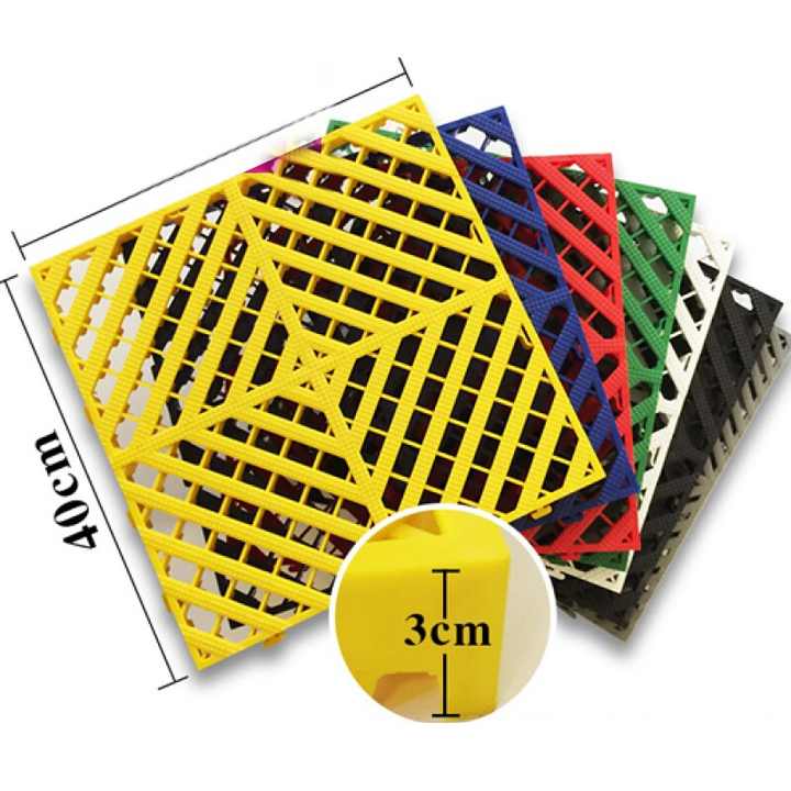 High quality anti-slip mesh connecting PVC PP plastic floor garage floor tiles for car wash room 
