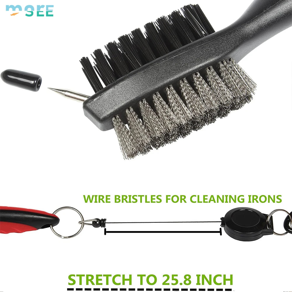 2Ft Retractable Cord &amp; SeeMore Golf Brush with Aluminum Hook