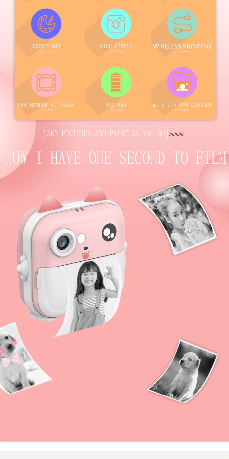 Fast Photo Printing Camera for Kids, Wide CMOS Sensor