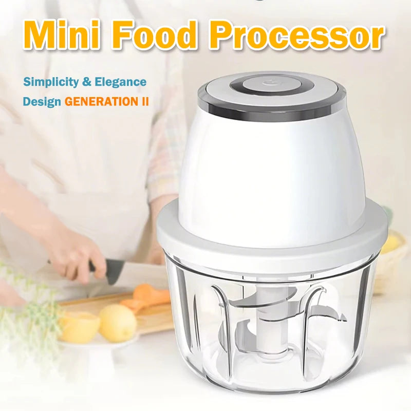 Máy Xay Tỏi Đa Năng Mini Sạc USB Tiện Lợi Gia Đình