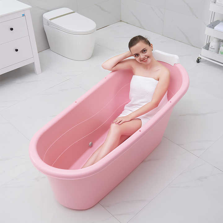 Family bathtub plastic body large thick bathtub shower wash basin 