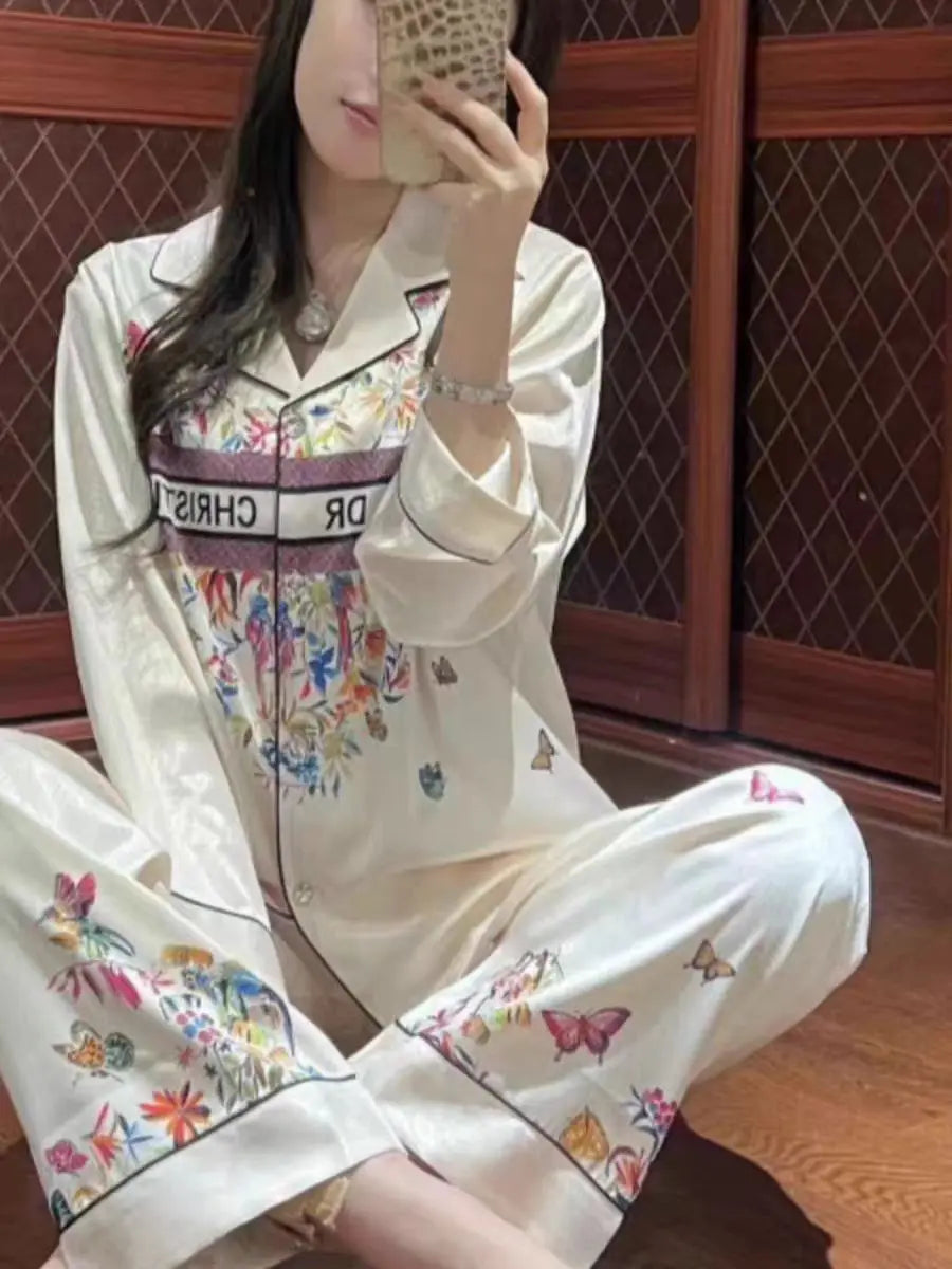 SAMWESTART Spring Cool Silk Women's Pajamas Set