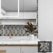 Home Construction Stone Tile Kitchen Backsplash Bathroom Shower Wall Decor Gray Marble Interlocking Mosaic Tiles