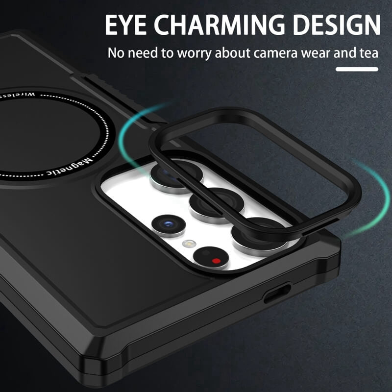 Wholesale High Quality TPU Magnetic Armor Shockproof Wireless Charging Phone Case For Samsung S23 Ultra 