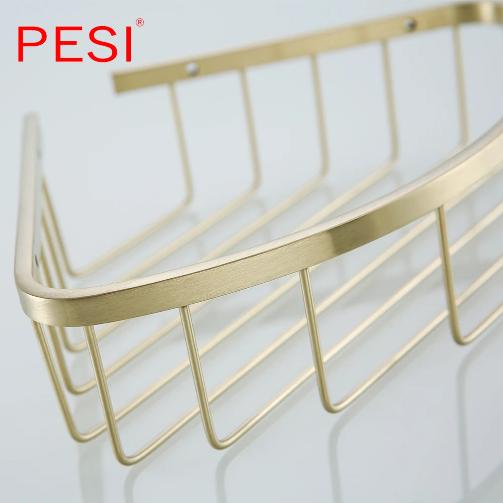 Bathroom Shelf Black Stainless Steel Single Bathroom Shelves Shower Storage Rack Wall Mounted Corner Basket Shampoo Shelf. - Daisan Mart