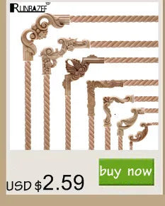 Wood Mouldings Wood Carving Door Onlay Wood Applique Wood Decal Antique Retro Modern Long Leaves Wooden Cabinet Furniture Corner