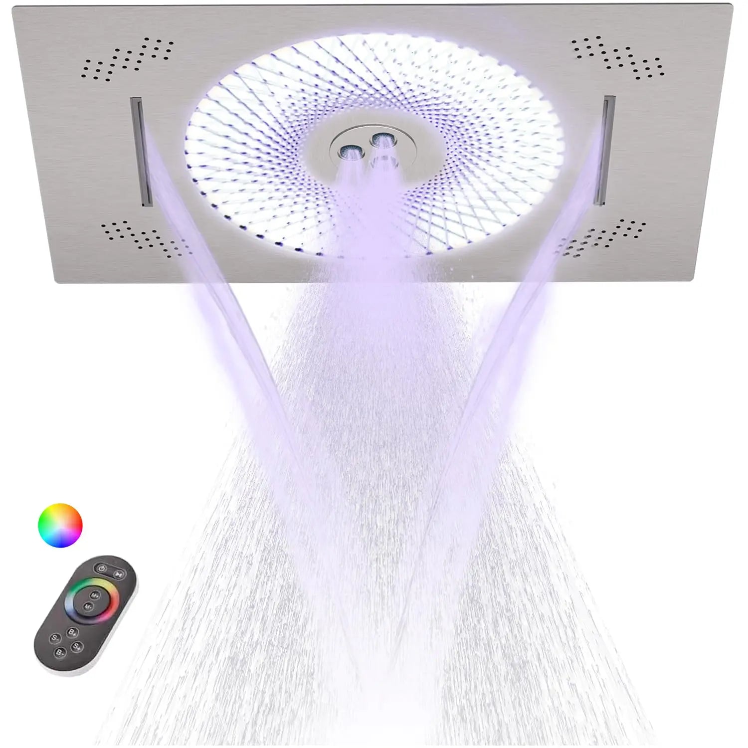 24x16 Inch High-End Color Changing LED Shower Head Wall Mounted
