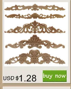 Wood Mouldings Wood Carving Door Onlay Wood Applique Wood Decal Antique Retro Modern Long Leaves Wooden Cabinet Furniture Corner