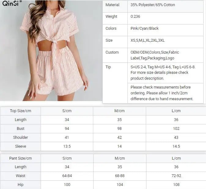 Bộ Đồ Ngủ Nữ Màu Hồng Sọc Dễ Thương QINSI