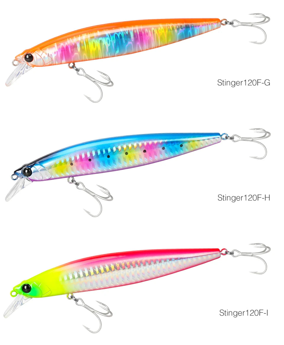 TSURINOYA 120F Ultra-long Casting Floating Minnow Saltwater Fishing Lure STINGER 120mm 19g Range 30-100cm Artificial Hard Baits