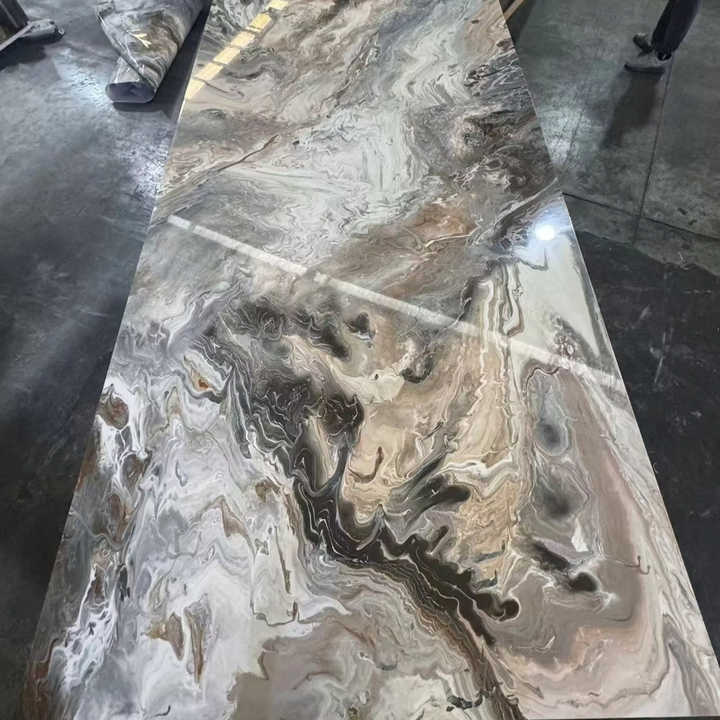 Waterproof, fireproof interior decorative plastic wall panel 1220*2440*3mm UV Marble Sheet easy to install for bathroom