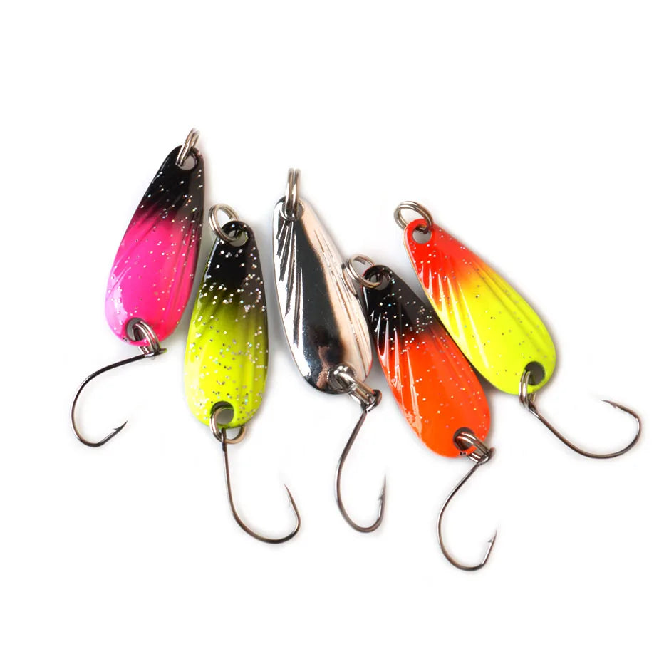 Bộ 5 Mồi Câu Kim Loại TOMA Dạng Lá Cá Lóc, Cá Trê