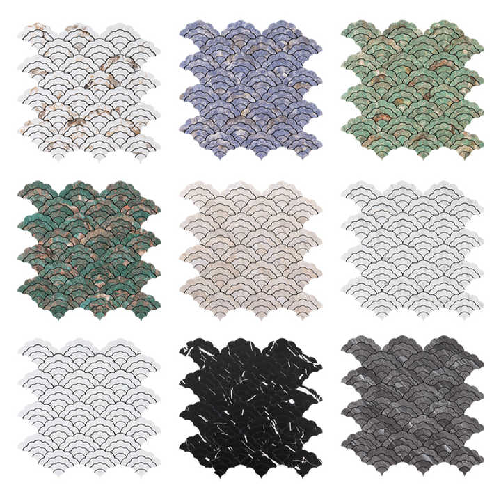 Factory custom waterproof cloud shape diy pvc mosaic tile wall sticker indoor wall decoration 