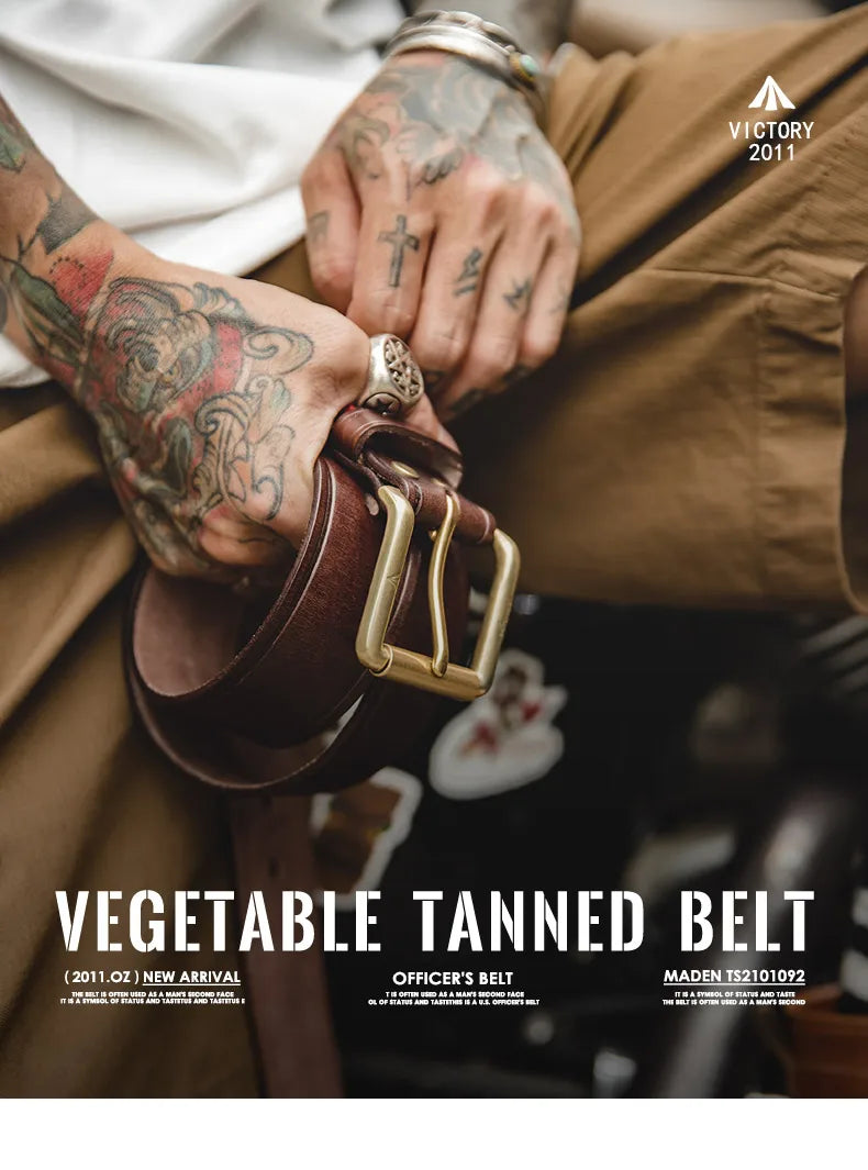 Thắt Lưng Da Bò Cao Cấp Maden Vintage Cho Nam Nữ