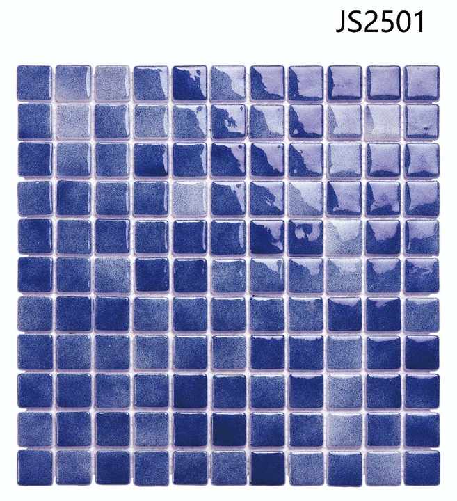 Modern luxury square colorful swimming pool wall tiles 4mm thick blue yellow used to decorate villa walls 