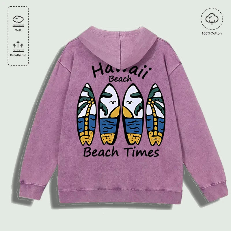 Áo Hoodie Cotton In Hình Ván Lướt Biển Hawaii Nhiều Màu - Daisan Mart
