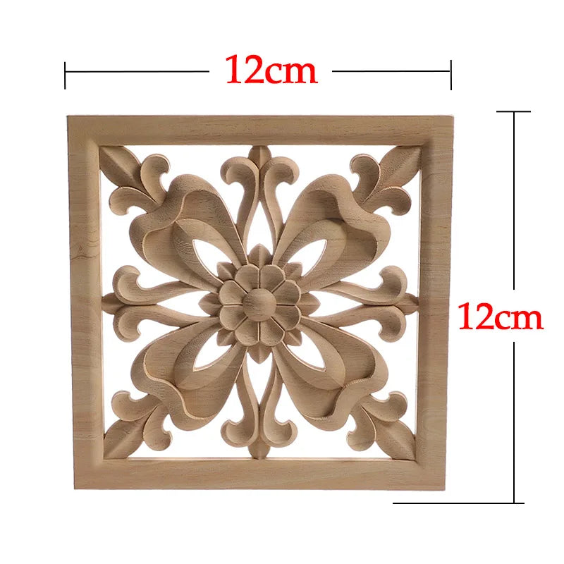 Wood Mouldings Wood Carving Door Onlay Wood Applique Wood Decal Antique Retro Modern Long Leaves Wooden Cabinet Furniture Corner