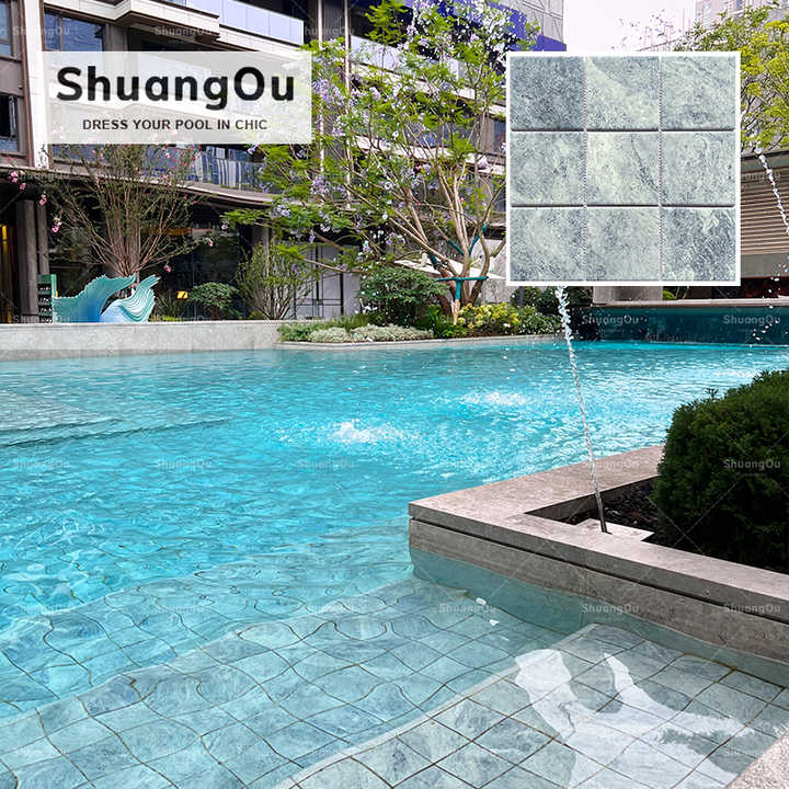 Luxury Outdoor Art Blue Hotel Pattern Swimming Pool Fish Pond Mosaic Tiles Chinese Pattern Look Like Marble Ceramic Chinese Mosaic Tiles 