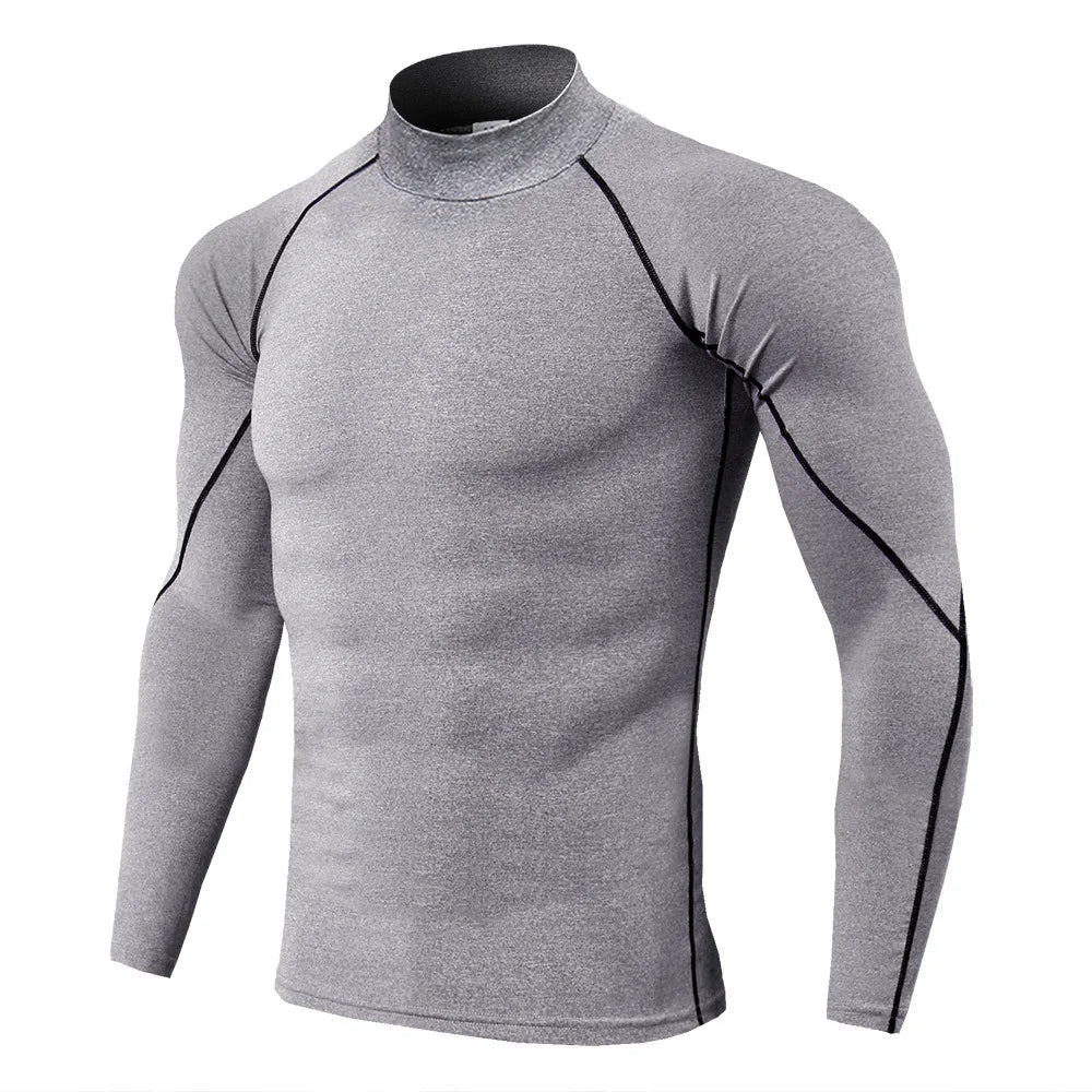 Men's Long Sleeve Quick Dry Stretch Gym Fit Sports Shirt