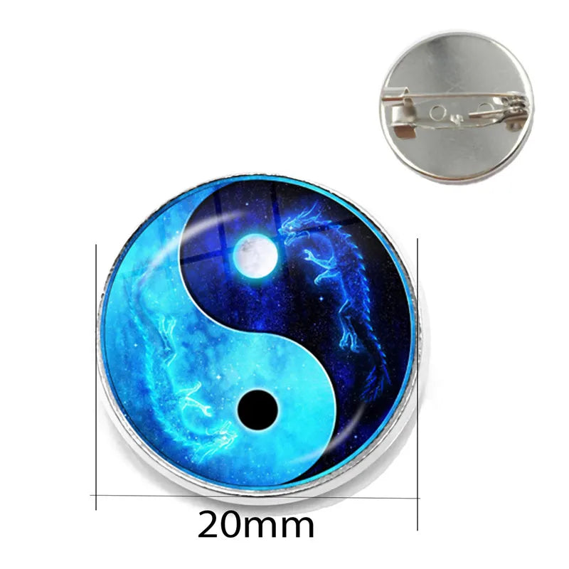 New Accessories Dragon Moon Yin Yang Tai Chi Time Gem Necklace European and American Sweaters Chain Necklace - Daisan Mart