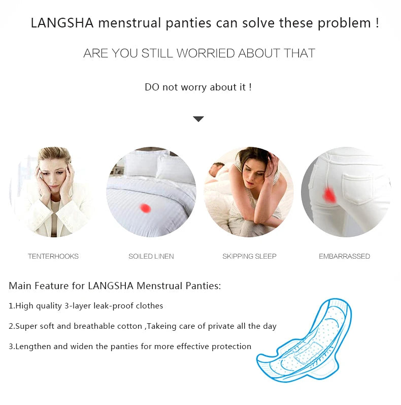 Anti-leak, breathable, cotton menstrual panties