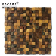 Classic style cedar wood mosaic wall tiles 