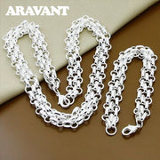Aravant Simple 925 Silver Jewelry Set for Men and Women